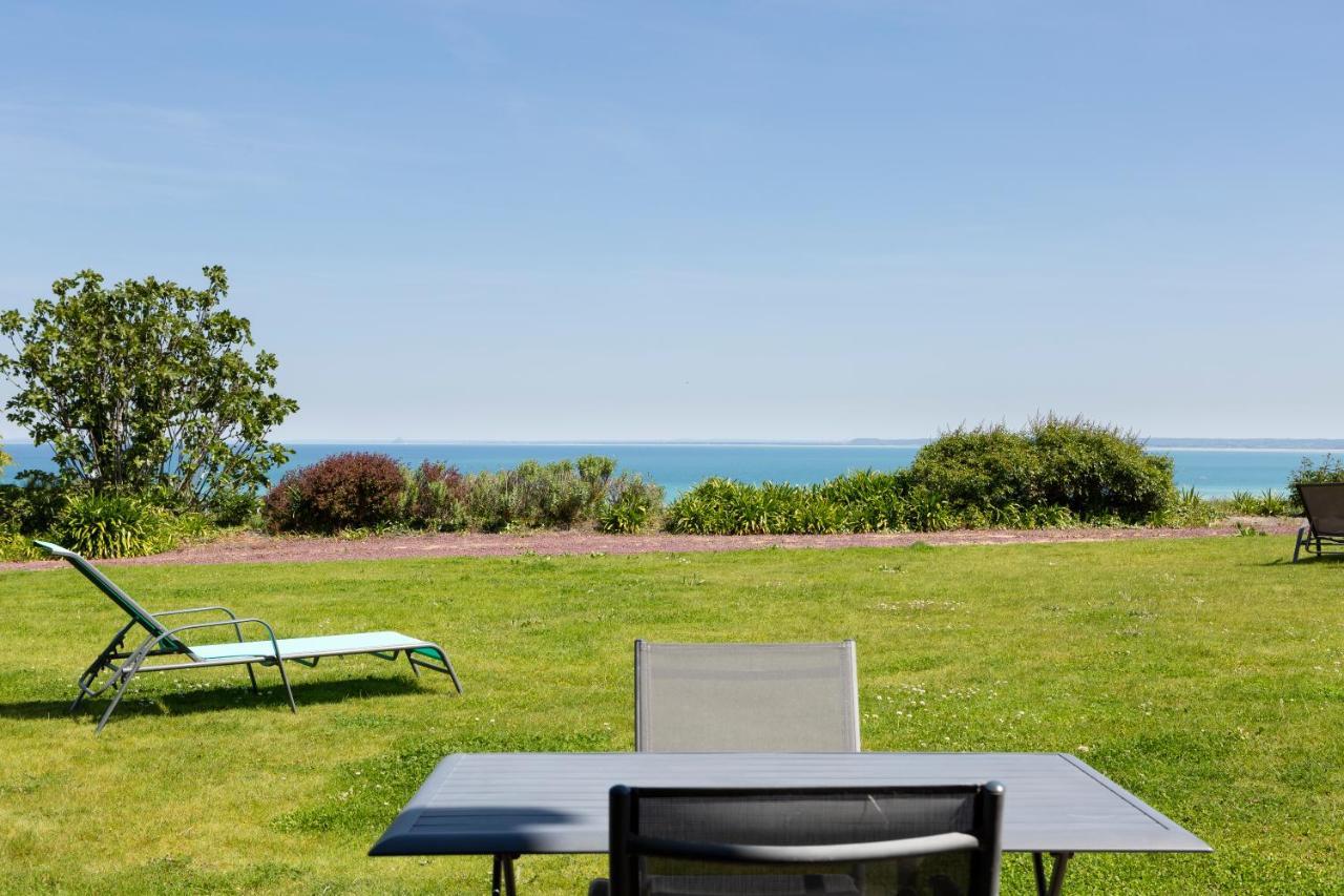La Metairie-Du-Vauhariot - Vue Mer Et Mont Saint Michel - Piscine Chauffee - Acces Gr34 Cancale Ngoại thất bức ảnh